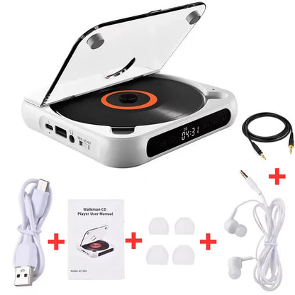 Bluetooth-Compatible CD Player LCD Screen Car CD Player A-B Repeat 1200 MAh Battery Friend Family Student portable dvd player