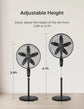 18 inch Oscillating Pedestal Fan with Remote, LED Display, 5 Speeds & 7-Hour Timer