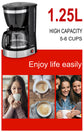 1.25L Electric Drip Coffee Maker 550W Household Coffee Machine 6 Cup Tea Coffee Pot Milk Coffee Maker for Gift 220V Sonifer