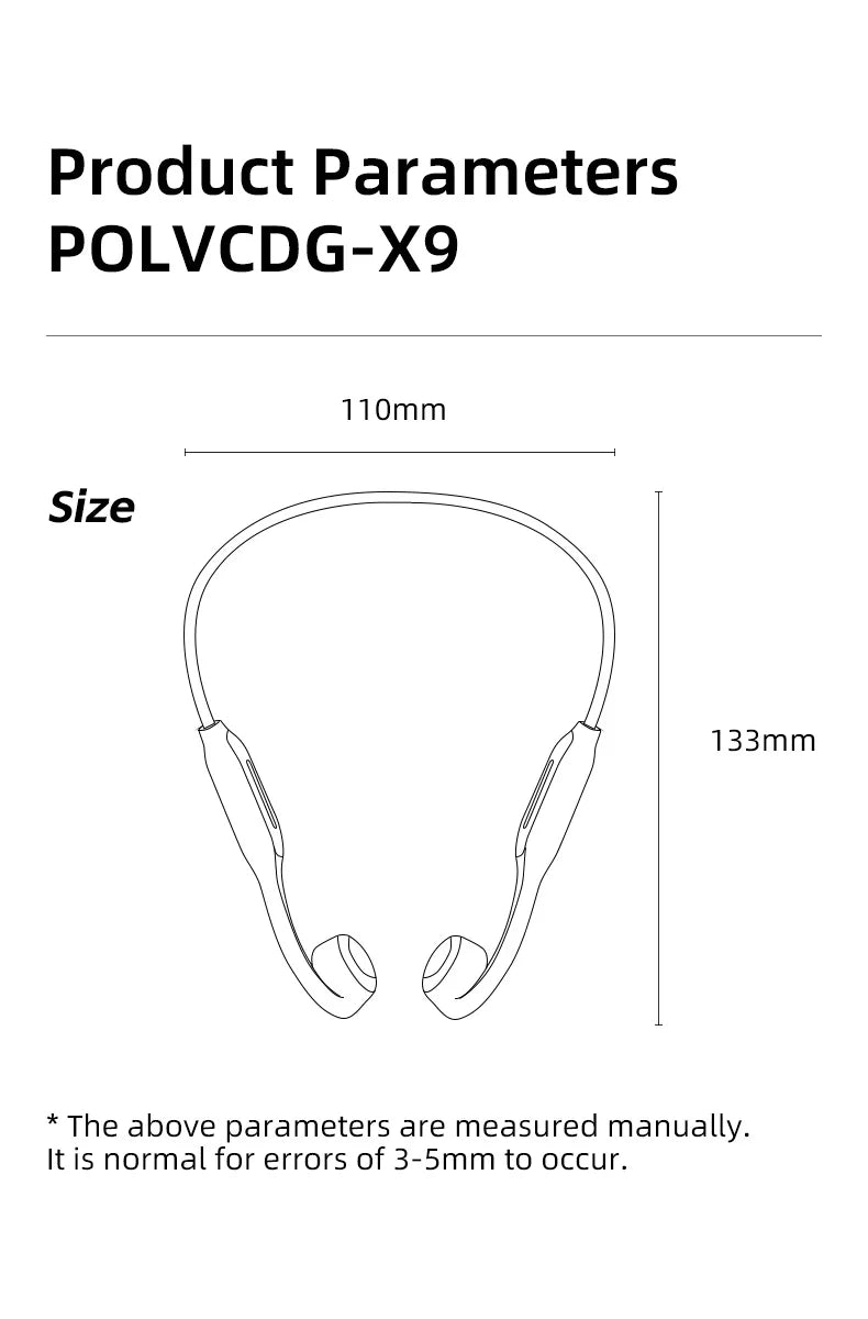 POLVCDG X9 Bone Conduction Earphones 32G IPX8 Waterproof Open Design for Swimming Running Cycling Hanging Earphones - ElectronAge