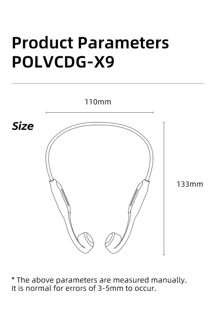 POLVCDG X9 Bone Conduction Earphones 32G IPX8 Waterproof Open Design for Swimming Running Cycling Hanging Earphones - ElectronAge