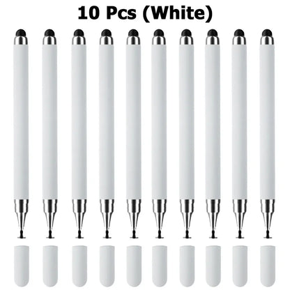 10Pcs Touch Pencil 2 in 1 Universal Stylus Pen for Tablet Laptop IPad IPhone Drawing Screen Tablet Pen for Huawei Samsung Phone