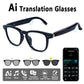 Smart audio glasses, real-time translation via app, photochromic lenses, Hi-Fi music playback, and noise-canceling voice calls.