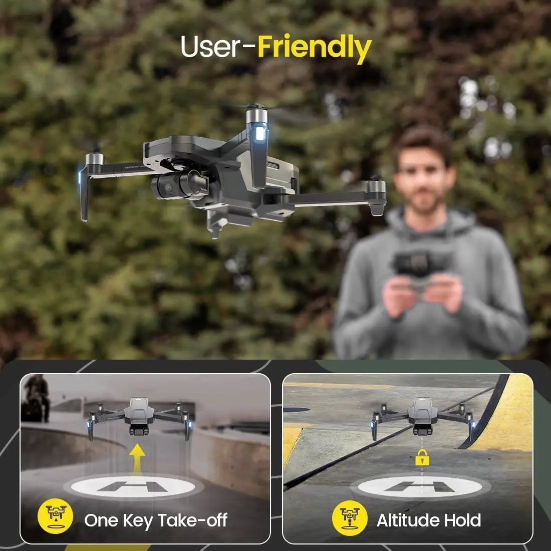 4K GPS Drone with 3-Axis Gimbal - ElectronAge