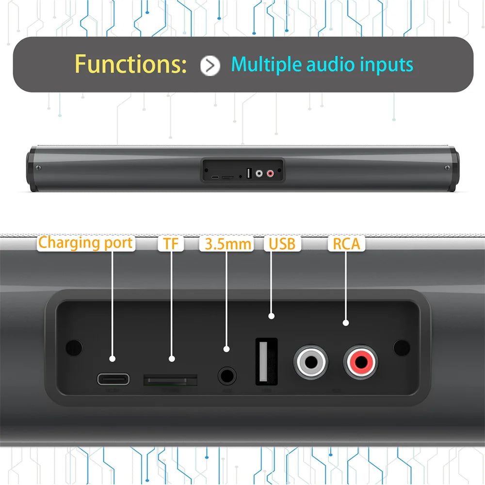 Sound Bar TV Sound System Bluetooth Speaker - ElectronAge