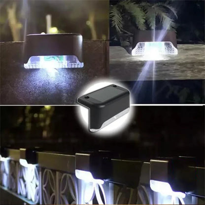 Warm White LED Solar Step Lamp Path Stair Outdoor Garden Lights