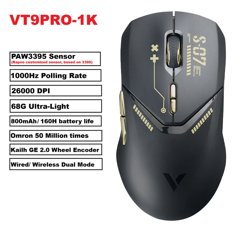 Rapoo VT9PRO PAW3398 Wireless Gaming Mouse - ElectronAge