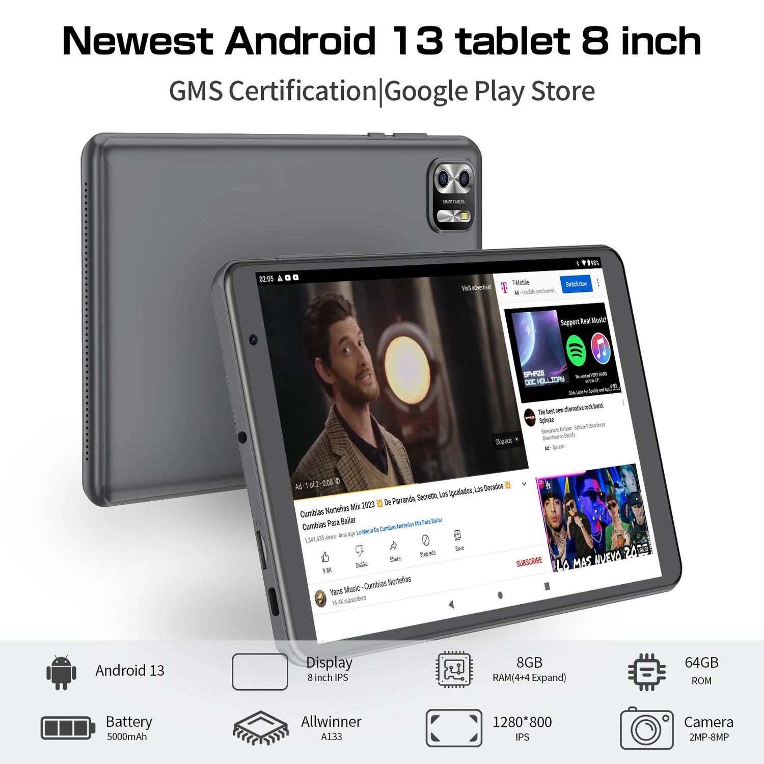PRITOM 8 Inch Tablet Android 13 - ElectronAge