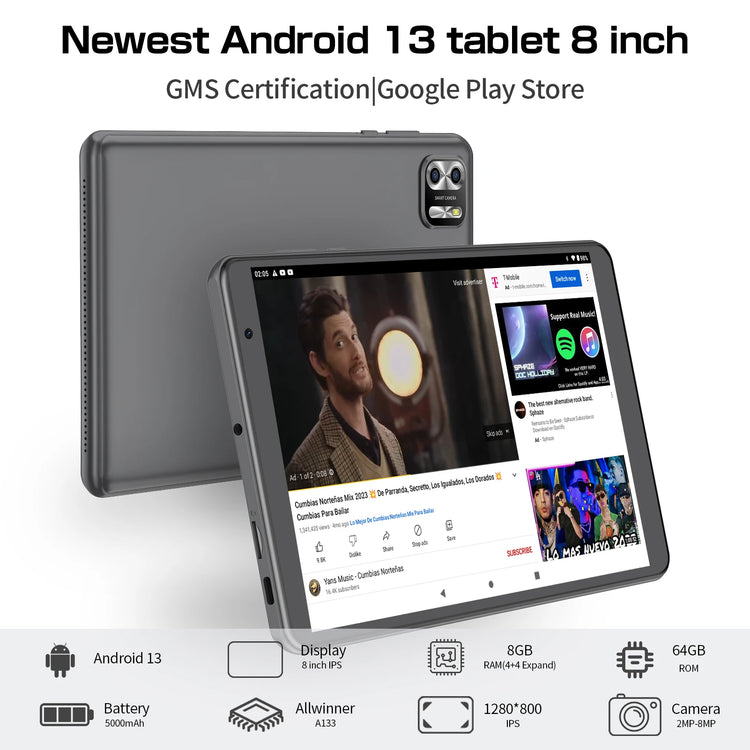 PRITOM 8 Inch Tablet Android 13 - ElectronAge