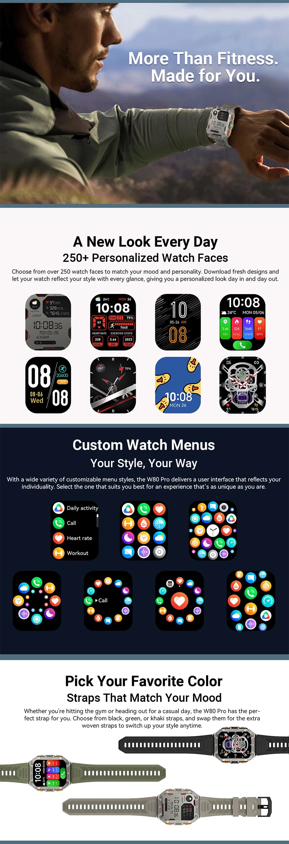 Blackview W80 PRO Smart Watch - ElectronAge