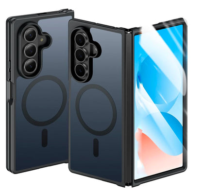 UYUXIO Matte Magnetic Phone Case for Samsung Galaxy Z Fold 7 Full Cover Translucent Mobile Cases with Magnet for Z Fold7