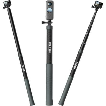 TELESIN G3 Selfie Stick Pole 118/3M Carbon Fiber Waterproof Underwater Mopod for GoPro Max 13 12 Insta360 X4 X5 Ace Pro DJI Osm
