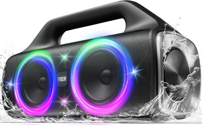 80W Portable Wireless Speaker with Lights, IP67 Waterproof, Deep Bass Bluetooth 5.3 for Outdoor Party Camping Gifts