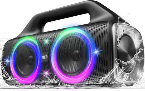 80W Portable Wireless Speaker with Lights, IP67 Waterproof, Deep Bass Bluetooth 5.3 for Outdoor Party Camping Gifts