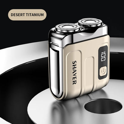 R-18 Mini Electric Smart Household Shaver Digital Display Dual Blade Rechargeable Shaver Powerful Beard Trimmer Tool