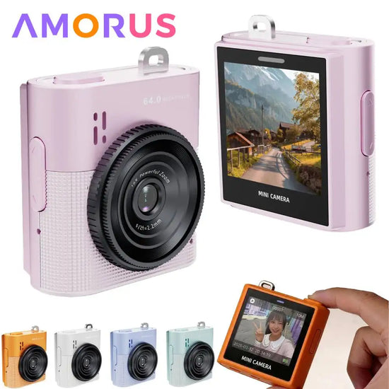 64MP Mini Thumb Camera Student Action Camera 16x Digital Zoom Digital Camera 1.4" IPS Screen Portable Video Recorder Camcorder