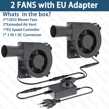 120mm BBQ Fan Adjustable Blower Fan For BBQ Heater Blower Air Blower Cooking Speed Controller Outdoor Portable Machine