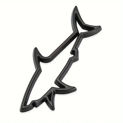 3D Metal Car Shape Sticker Hollow Shark Badge Decal for Cars