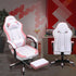 Pink Ergonomic PU Leather Gaming Chair with Adjustable Armrests - ElectronAge