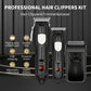 Professional Rechargeable Hair Clipper Hair Trimmer with 8 Limit Combs, LCD Display, Adjustable Blade for Men, Barbers, Home Use