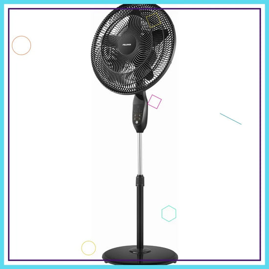 18 inch Oscillating Pedestal Fan with Remote, LED Display, 5 Speeds & 7-Hour Timer