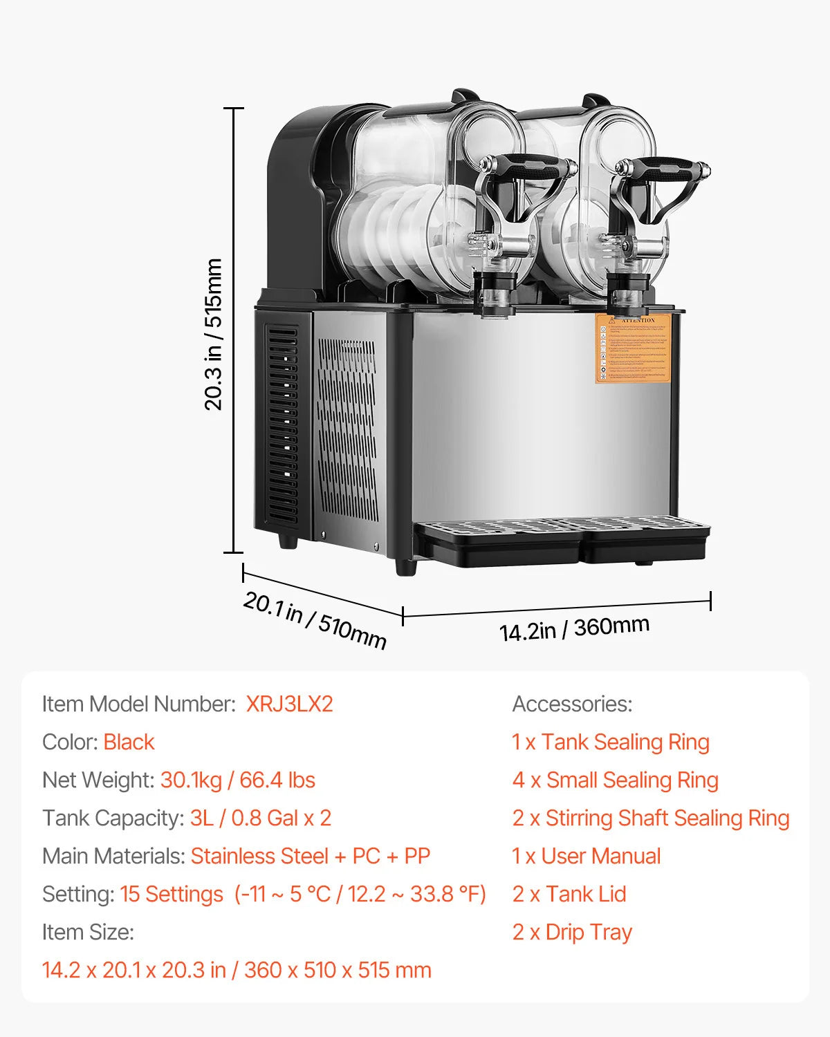 SucceBuy 3-36L Commercial Slushy Machine 1-3 Tanks Stainless Steel Margarita Smoothie Frozen Drink Maker for Party Restaurants - ElectronAge