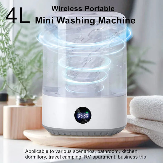 4L Mini Washing Machine Portable Wireless Smart Washer Healthy Separation And Cleanliness Underwear Pet Supplies Washing Machine