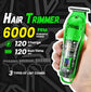Professional Hair Clipper Trimmer Kit for Men with Travel Case, Rechargeable, LED Display, Green