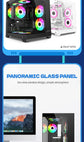 Power Train  Coloured Glaze PC Case Sea View Room 270°full view without column  Desktop Chassis Support 240  Water Cooler