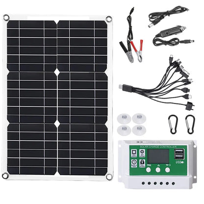 600W Solar Panel, Solar Panel Kit With Waterproof Monocrystalline, Solar Panel With USB Port For Car Yacht Outdoors