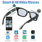 8MP camera smart glasses with 1080P HD video recording, 4K resolution, metal semi-rimless design, photochromic lenses