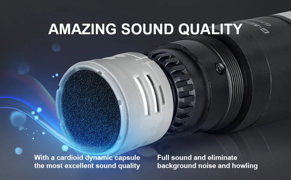 Wireless Microphone G-MARK G320AM Professional UHF 2 Channels Karaoke Mic - ElectronAge