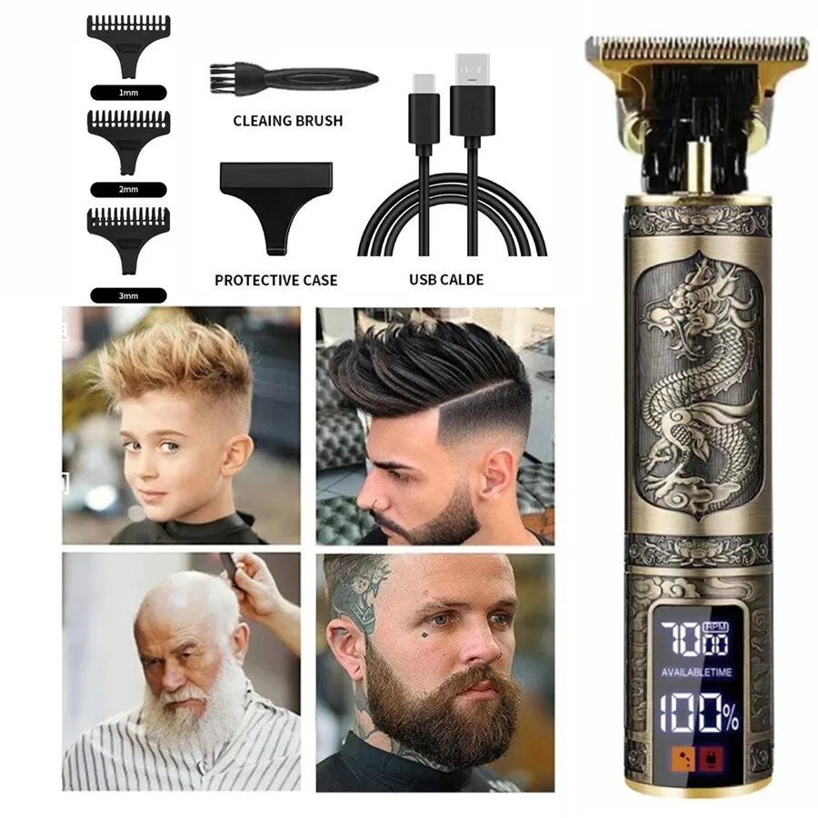 Beard Trimmer Hair Clippers Cordless Hair Cutting Barber Shaving Machine - ElectronAge