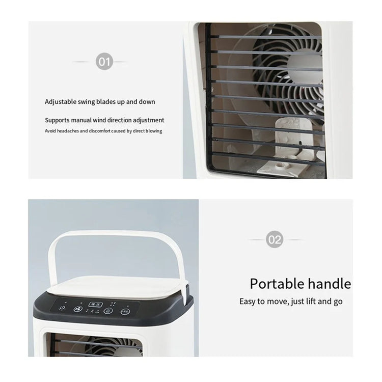 USB Portable Air Conditioner Fan Mini 3 Gears Home Desktop Cooling Fan LED Night Lamp Air Cooler for Room Office Camping 선풍기 - ElectronAge