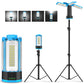 4100LM 3 Modes Foldable Work Light With Bracket 10400Mah Camping LED Telescopic Flashlight Rechargeable Emergency Lamp Outdoor