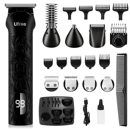 Ufree Beard Trimmer for Men, Electric Razor Shaver, Cordless Hair Clipper Shaving Kit for Mustache Body Nose Ear Hair Facial, Ad