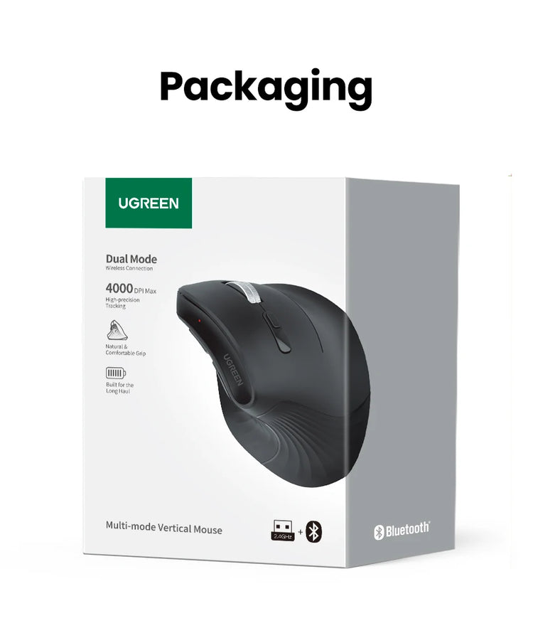 UGREEN Vertical Mouse Wireless Bluetooth5.0 - ElectronAge
