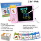 2 in 1 Talking Flash Cards & LCD Writing Tablet English Interactive Learning Machine Education Toy Gift for Boys Girls Toddler