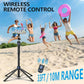Smart Face Tracking Tripod Selfie Stick with LED Light 360 Rotating 70 Phone Camera Stand in Black with Bluetooth Remote for Vi