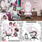 Pink Ergonomic PU Leather Gaming Chair with Adjustable Armrests - ElectronAge