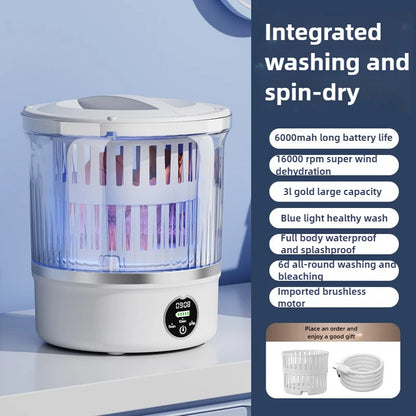 3L Mini Washing Machine Portable Home Clothes Socks Underwear Cleaning Washing Machine Travel Washing Machine with Spin Drying