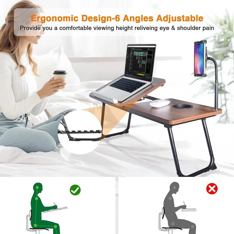28.7" Adjustable Laptop Desk Stand with Phone Mount - ElectronAge