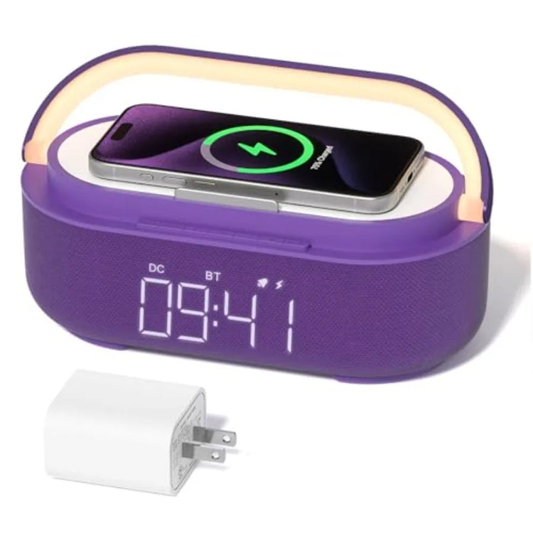 Bluetooth Speaker Alarm Clock with Wireless Charger - ElectronAge