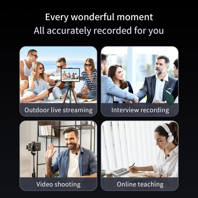 basix Wireless Lavalier Microphone with Charging Case for Live Interview - ElectronAge
