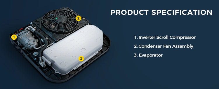 RV Rooftop Parking Air Conditioner 12V/24V DC - ElectronAge