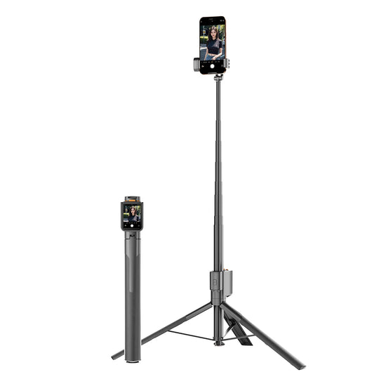 Portable Selfie Stick BT 5.2 Telescopic Record Tool USB-C Rechargeable Mobile Phone Holder for Live Broadcas Take Photo Travel