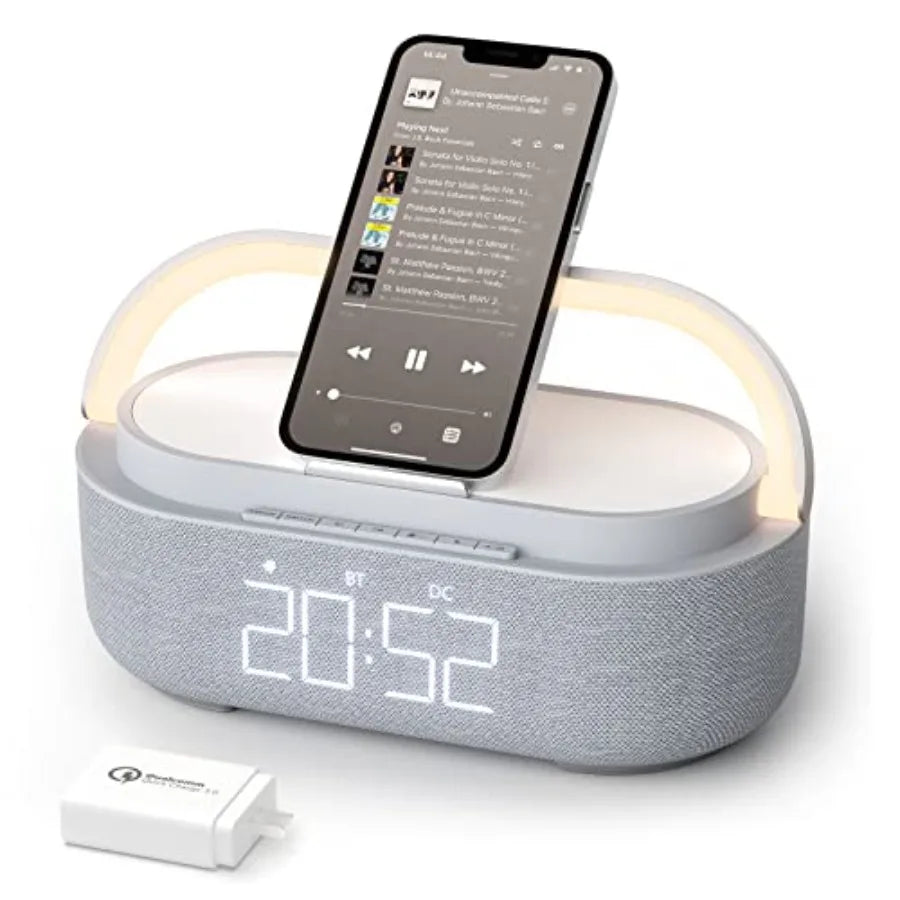 Bluetooth Speaker Alarm Clock with Wireless Charger - ElectronAge