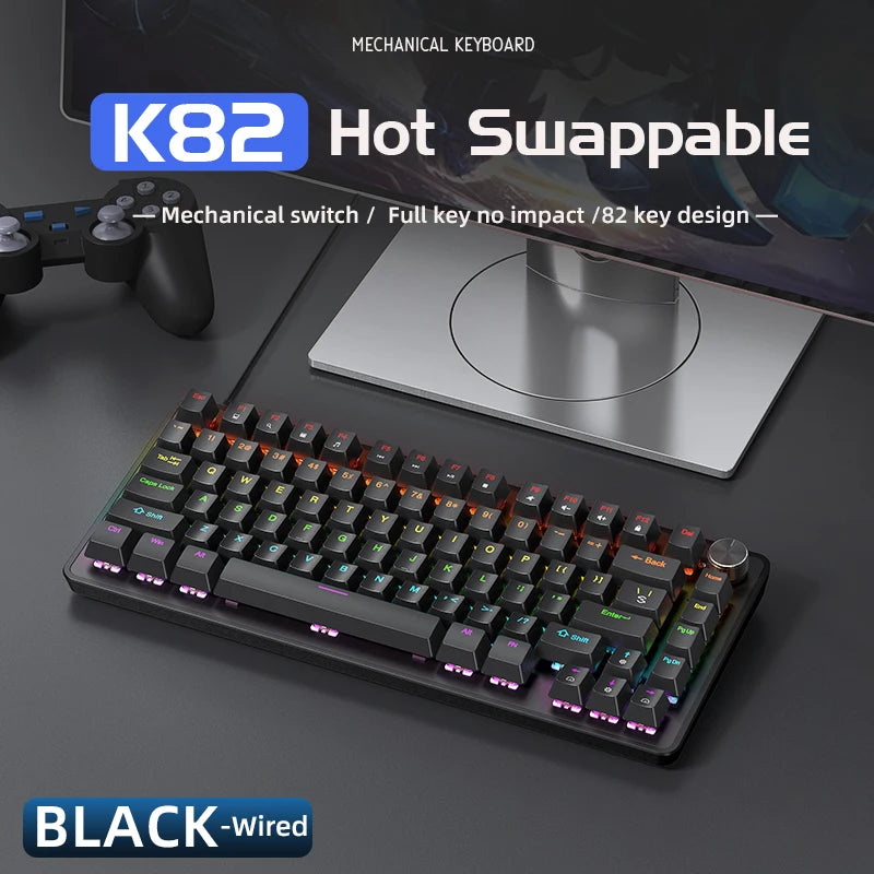 APAYADO 75% Mechanical Keyboard Wired with Media Knob - ElectronAge