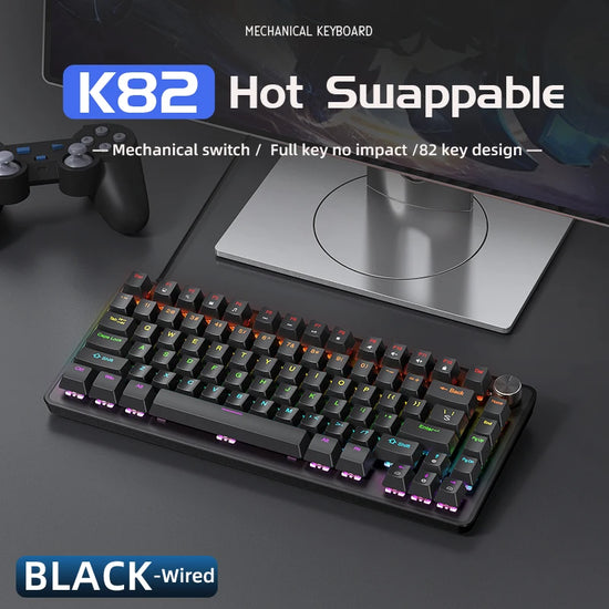 APAYADO 75% Mechanical Keyboard Wired with Media Knob - ElectronAge