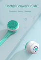 5 in 1 Electric Shower Cleaning Brush Set Rechargeable Long Handle Silicone Back Rubbing Brush for Bath Body Cleaning & Massage